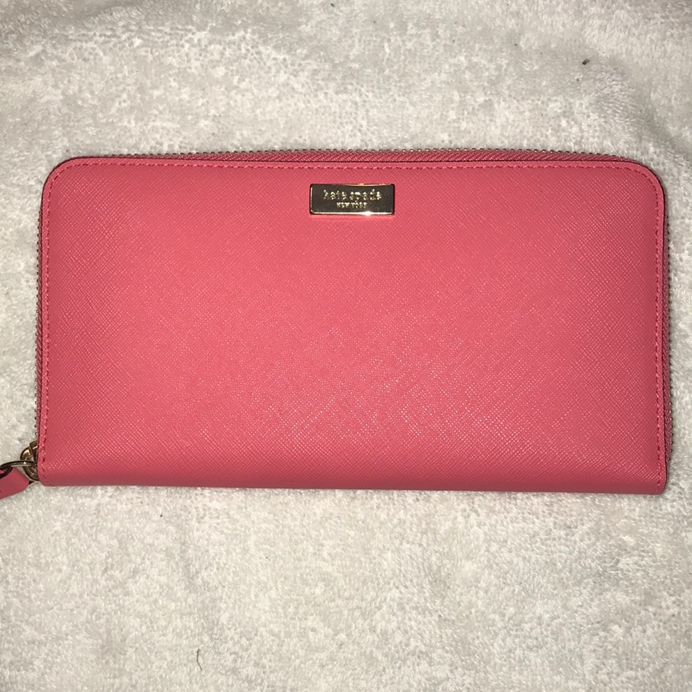 Kate Spade large neon pink wallet